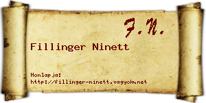 Fillinger Ninett névjegykártya